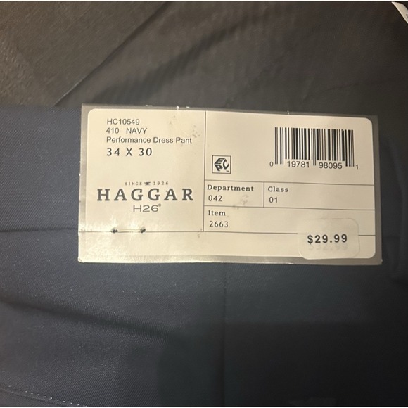 HAGGAR Mens 34x30 Blue  Golf Performance Dress‎ Pant Stretch Straight Flex - Picture 6 of 9